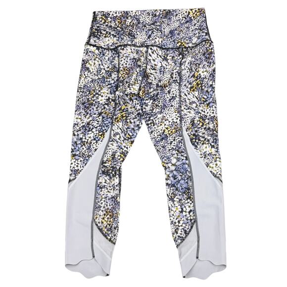 LULULEMON Wunder Under Crop High-Rise Roll Down Scallop 23" Sz 8 Floral Metropol - Picture 6 of 8